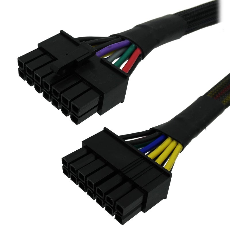 COMeap 24 Pin to 14 Pin ATX PSU Main Power Adapter Braided Sleeved Cable for IBM Lenovo PCs and Servers 12-inch(30cm) (Long Type) - Image 3
